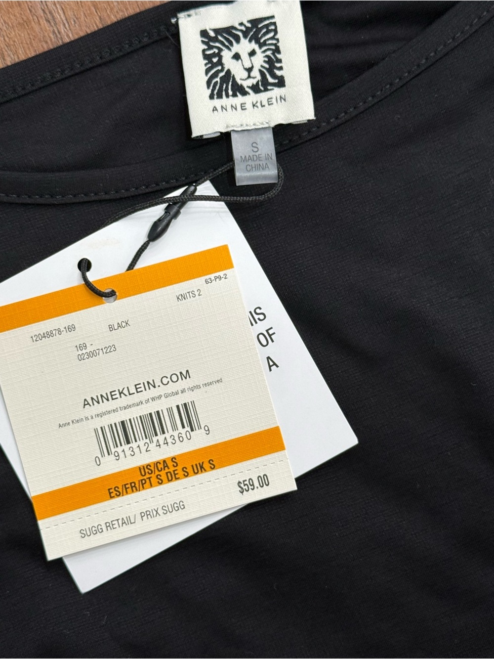Anne Klein Black Short Sleeve Crewneck Tee